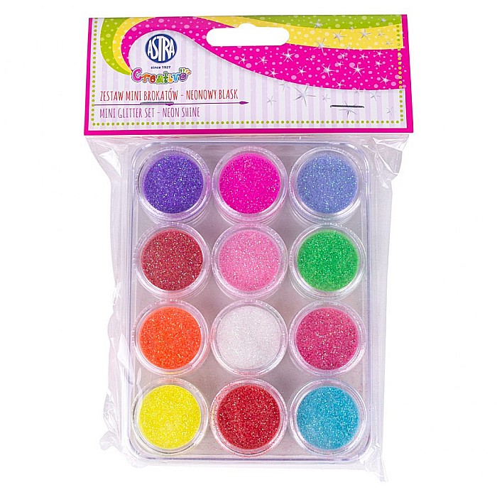 AS SCLIPICI 12 CULORI GLITTER NEON 2.5CM ASTRA CREATIVO 335121009 [1]