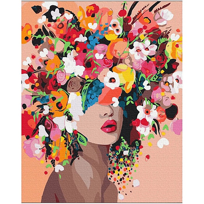 AS PANZA PICTURA PE NUMERE 40*50CM CU VOPSELE SI PENSULE, PORTRET IN FLORI 801022904 [1]