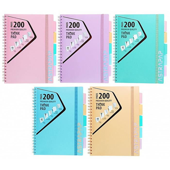 AS CAIET A4 PP SPIRA 200F CU ELASTIC, RIGLA SI 5 SEPARATOARE, PASTEL PATRATELE 107023003 [2]