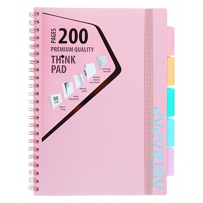 AS CAIET A4 PP SPIRA 200F CU ELASTIC, RIGLA SI 5 SEPARATOARE, PASTEL PATRATELE 107023003 [3]