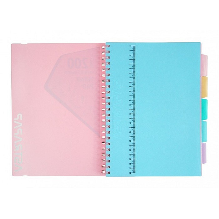 AS CAIET A4 PP SPIRA 200F CU ELASTIC, RIGLA SI 5 SEPARATOARE, PASTEL PATRATELE 107023003 [8]