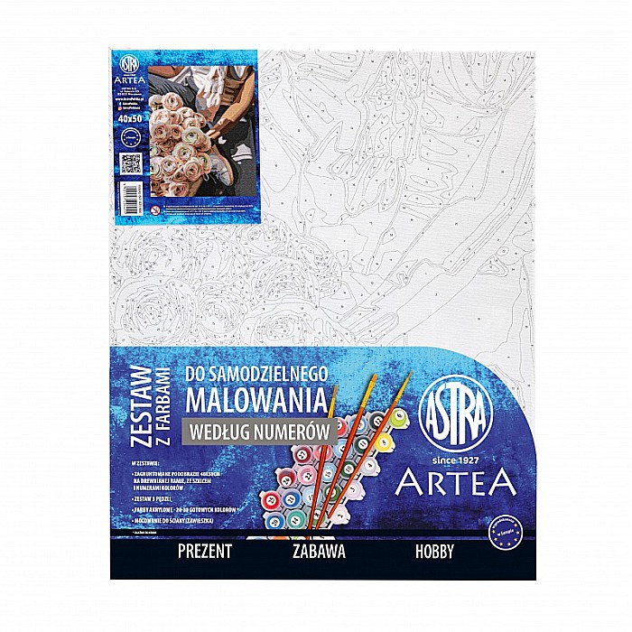 AS PANZA PICTURA PE NUMERE 40*50CM CU VOPSELE SI PENSULE, BUCHET DE TRANDAFIRI 801023904 [2]