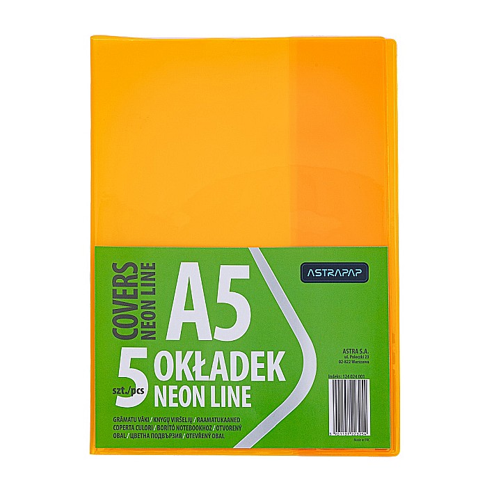 AS COPERTA PLASTIC A5 CULORI NEON 5/SET 124024001 [2]