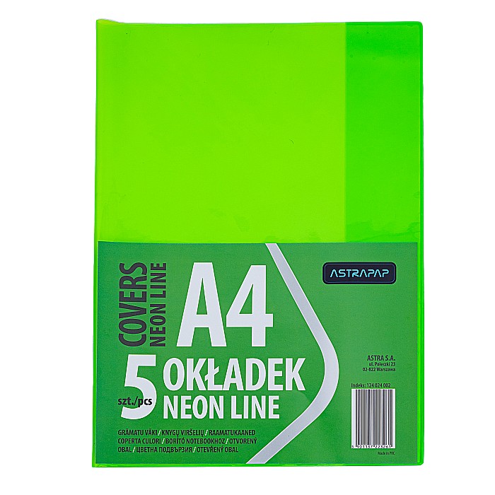 AS COPERTA PLASTIC A4 CULORI NEON 5/SET 124024002 [2]