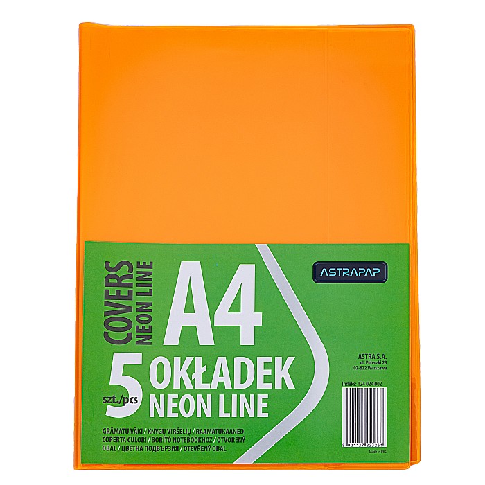 AS COPERTA PLASTIC A4 CULORI NEON 5/SET 124024002 [4]