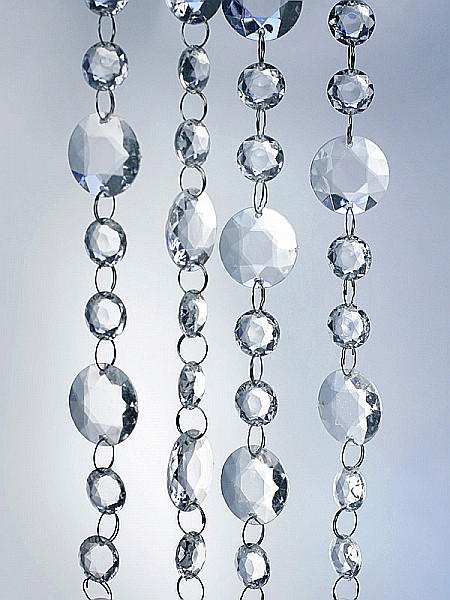 PD GHIRLANDA DIN CRISTALE, transparent, 1 metru, 18x30mm, CC02 [2]
