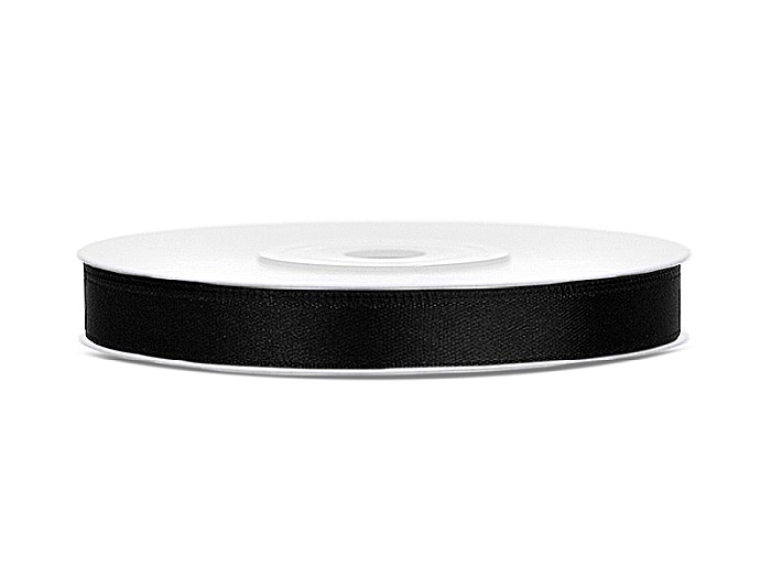 PD BANDA SATIN, Satin Ribbon, black, 6mm/25m TS6-010 [1]