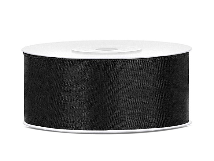 PD BANDA SATIN, Satin Ribbon, black, 25mm/25m TS25-010 [1]
