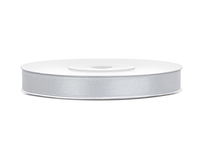 PD BANDA SATIN, Satin Ribbon, silver, 6mm/25m TS6-018 [1]