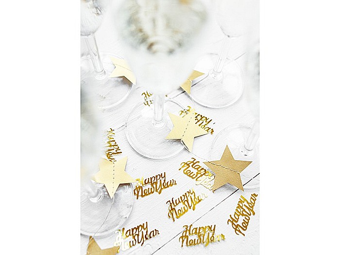 PD CONFETTI Happy New Year, gold, 4 x 2cm, 3g  KONS43 [5]