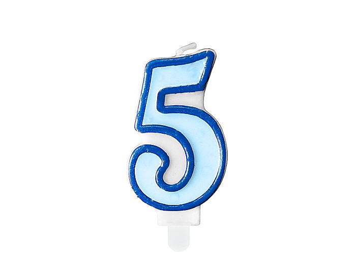 PD LUMANARI TORT Number 5, blue, 7cm SCU1-5-001 [1]
