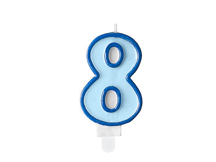 PD LUMANARI TORT Number 8, blue, 7cm SCU1-8-001 [1]