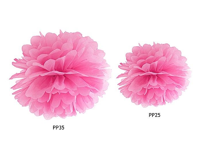 PD POMPOM HARTIE MATASE, Tissue paper Pompom, pink, 25cm PP25-006 [2]