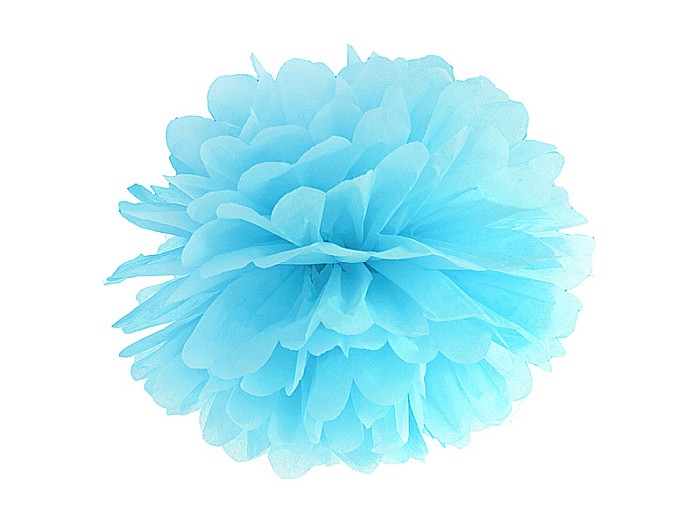 PD POMPOM HARTIE MATASE, Tissue paper Pompom, sky-blue, 25cm PP25-011 [1]