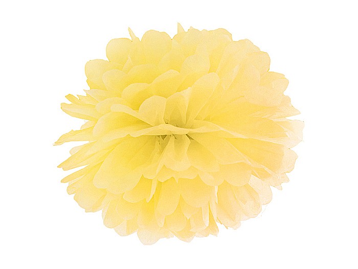PD POMPOM HARTIE MATASE, Tissue paper Pompom, yellow, 25cm PP25-084 [1]