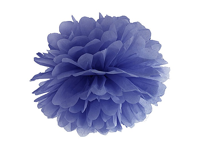 PD POMPOM HARTIE MATASE, Tissue paper Pompom, navy blue, 25cm PP25-074 [1]