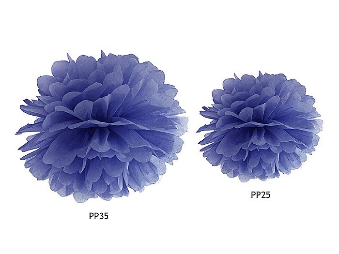 PD POMPOM HARTIE MATASE, Tissue paper Pompom, navy blue, 25cm PP25-074 [2]