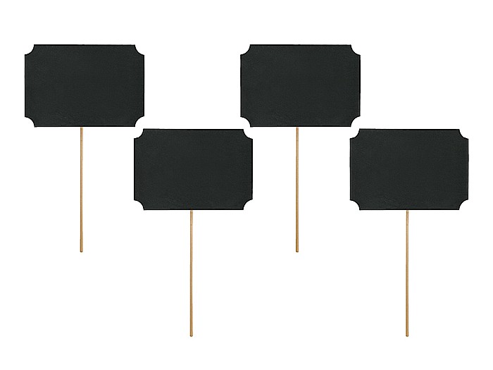 PD DECORATIUNI PARTY, Cards on a stick, black, 11 x 8cm 4/SET KNP17 [1]