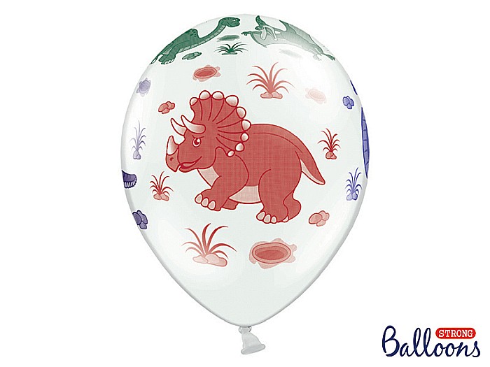 PD BALOANE Balloons 30cm, Dinosaurs, Pastel Pure White, 6/SET SB14P-159-008-6 [2]