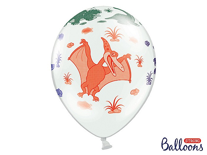 PD BALOANE Balloons 30cm, Dinosaurs, Pastel Pure White, 6/SET SB14P-159-008-6 [4]
