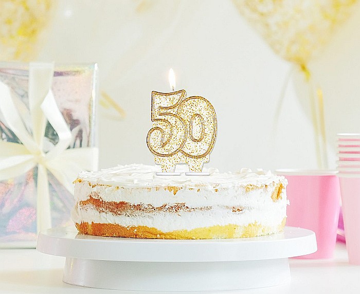 GOD LUMANARI TORT Number 50, gold outline, 6.5cm PF-SCZK50 [2]