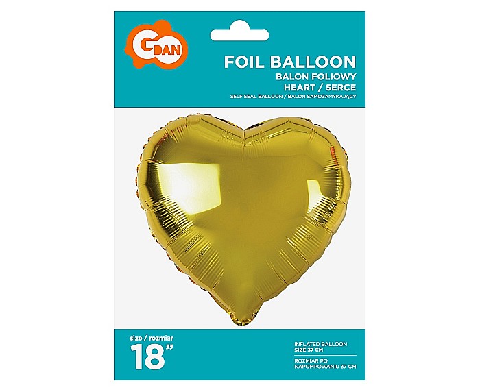 GOD BALON FOLIE ALUMINIU Heart, gold, 46cm FG-S36ZL [2]