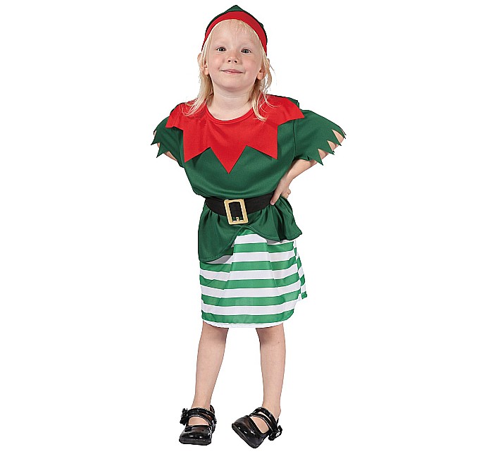 GOD COSTUM PT COPII LITTLE ELF 92/104cm, bluza, fusta, curea, palarie SL-EL92 [1]