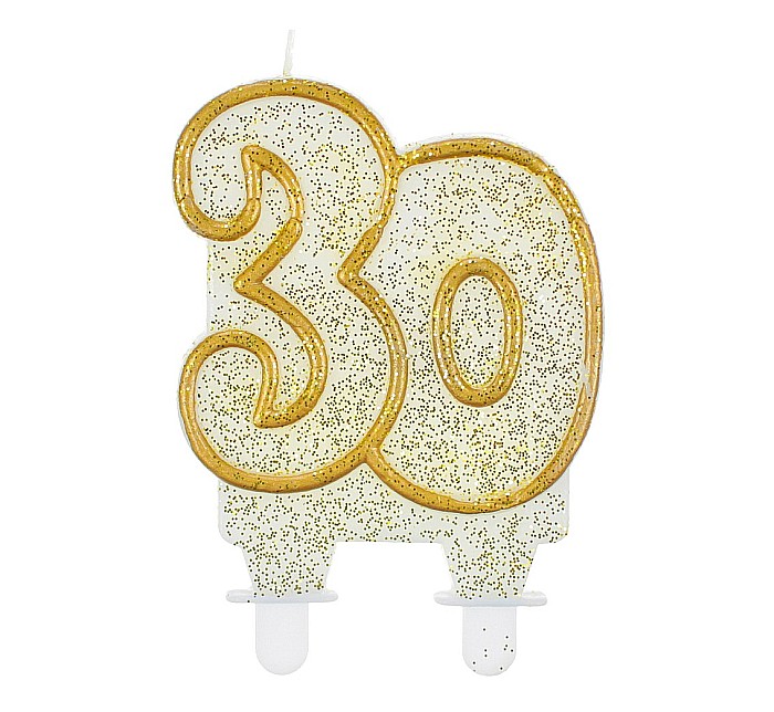 GOD LUMANARI TORT Number 30, gold outline, 8cm SF-CZ30 [1]