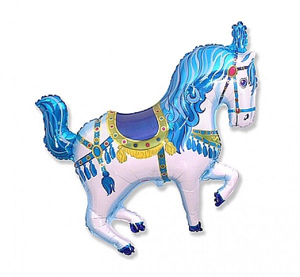 GOD BALON FOLIE ALUMINIU Circus horse, 36cm, blue 902693A [1]
