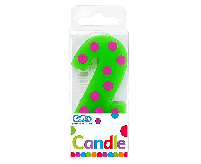 GOD LUMANARI TORT Number 2, pick candle dots, 6cm SWCG2-MM [3]