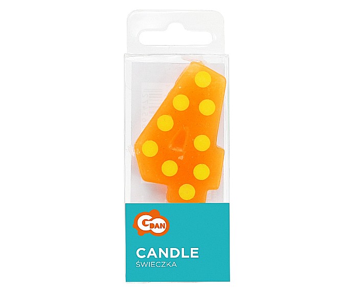GOD LUMANARI TORT Number 4, pick candle dots, 6cm SWCG4-MM [3]