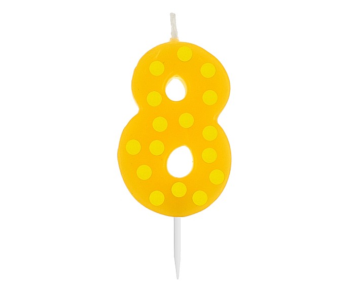 GOD LUMANARI TORT Number 8, pick candle dots, 6cm SWCG8-MM [2]