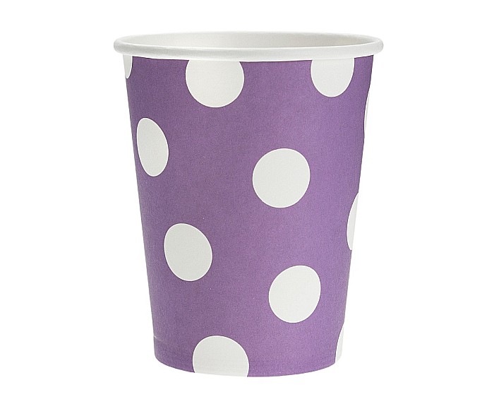 GOD PAHARE CARTON Polka Dots, purple, 270ml, 6/set PF-KGLA [1]