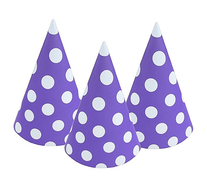 GOD COIF DIN CARTON Paper hats Polka Dots, lavender, 6/set PF-CGL6 [2]