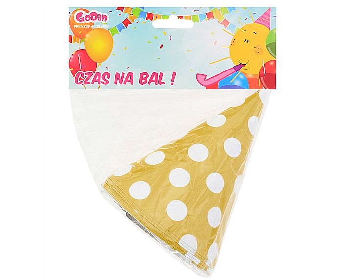 GOD COIF DIN CARTON Paper hats Polka Dots, yellow, 6/set PF-CGZ6 [2]