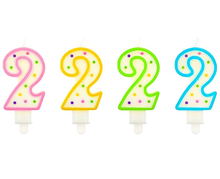 GOD LUMANARE TORT Number 2, with dots, 7.5cm PF-SCK2 [1]