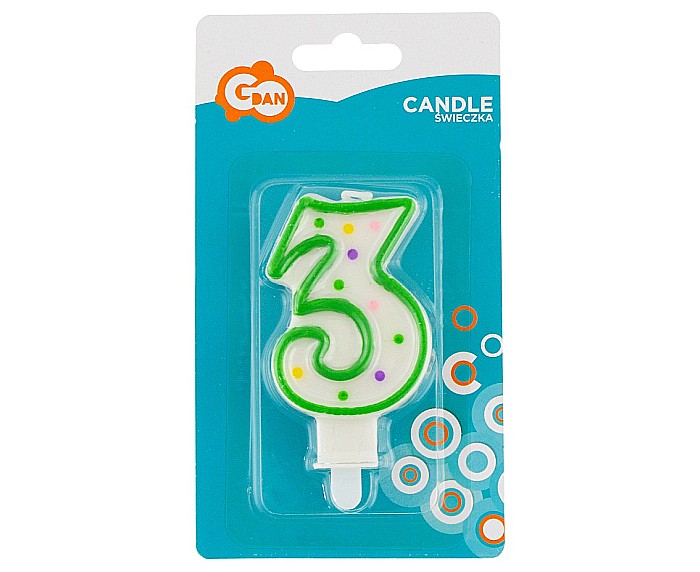 GOD LUMANARE TORT Number 3, with dots, 7.5cm PF-SCK3 [2]