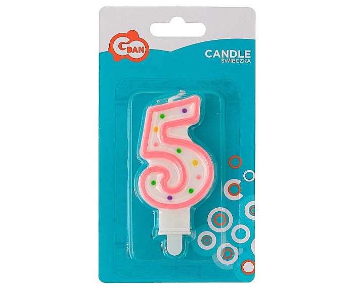 GOD LUMANARE TORT Number 5, with dots, 7.5cm PF-SCK5 [3]