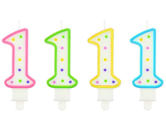 GOD LUMANARE TORT Number 1, with dots, 7.5cm PF-SCK1 [1]