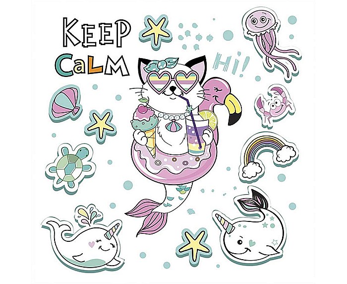 GOD SERVETELE 33*33CM 20/SET MERMAID CAT VIBES SD_OG_036101 [1]