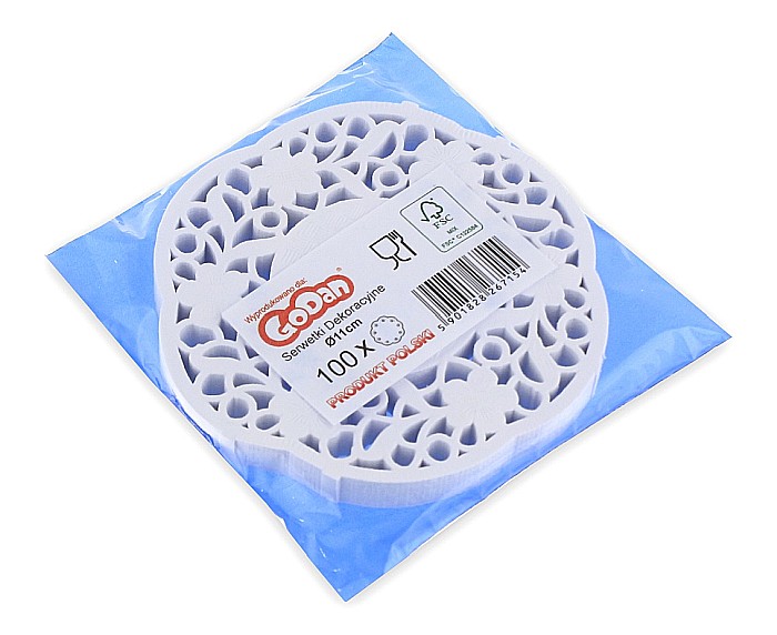 GOD SERVETEL DECORATIV HARTIE White, 11cm 100/set SER111-KJ [2]