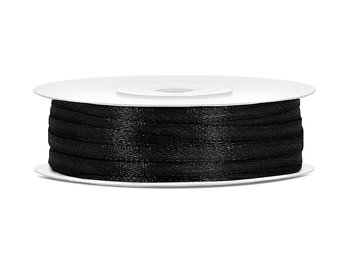 PD BANDA SATIN, Satin Ribbon, black, 3mm/50m TS3-010 [1]