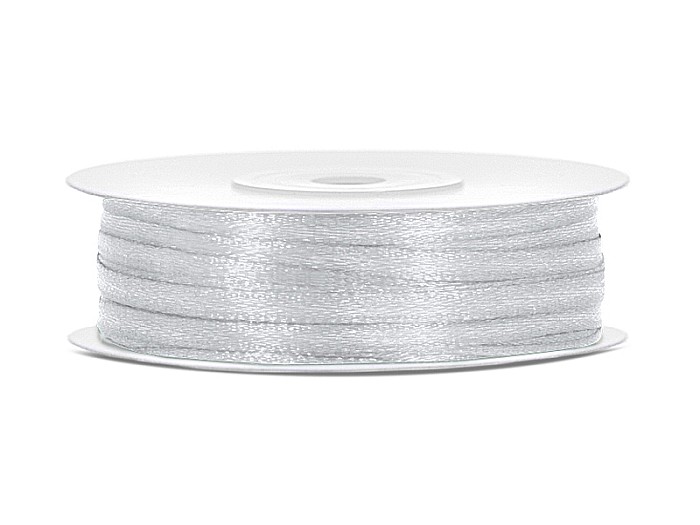 PD BANDA SATIN, Satin Ribbon, silver, 3mm/50m TS3-018 [1]
