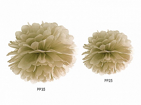 PD POMPOM HARTIE MATASE, Tissue paper Pompom, gold, 25cm PP25-019 [2]