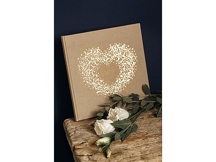 PD CARTE DE OASPETI 20.5*20.5CM 22F COPERTA KRAFT CU ORNAMENT AURIU KWAP48 [5]
