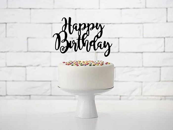 PD DECORATIUNI PENTRU TORT Happy Birthday, black, 22,5cm KPT11-010 [3]