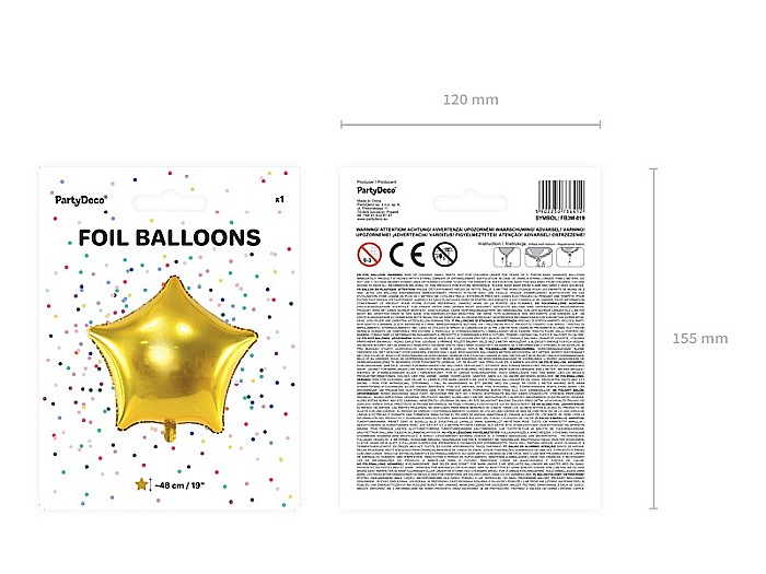 PD BALON FOLIE DE ALUMINIU Star, 48cm, gold FB3M-019 [8]