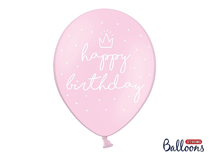 PD BALOANE Strong balloons 30cm, happy birthday, Pastel Baby Pink 6/SET SB14P-244-081J-6 [2]