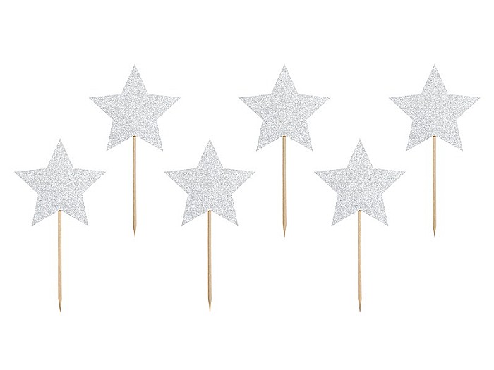 PD DECORATIUNI Tort CRACIUN Cupcake toppers Unicorn - Stars Argintii 11.5CM KPM19-018B [3]