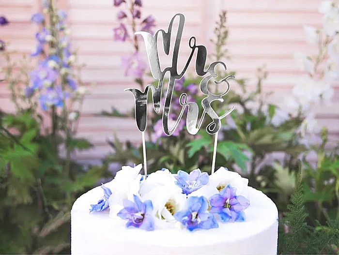 PD DECORATIUNI PENTRU TORT Mr&Mrs, silver, 25,5cm KPT10-018M [1]
